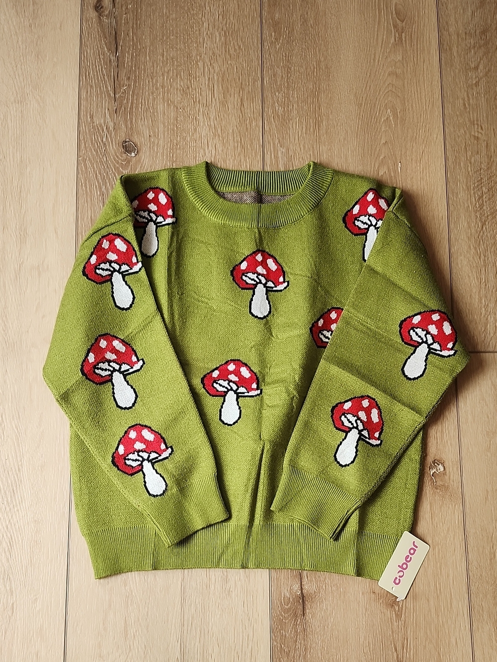 Girls Mushroom Pattern Sweater, 7/8